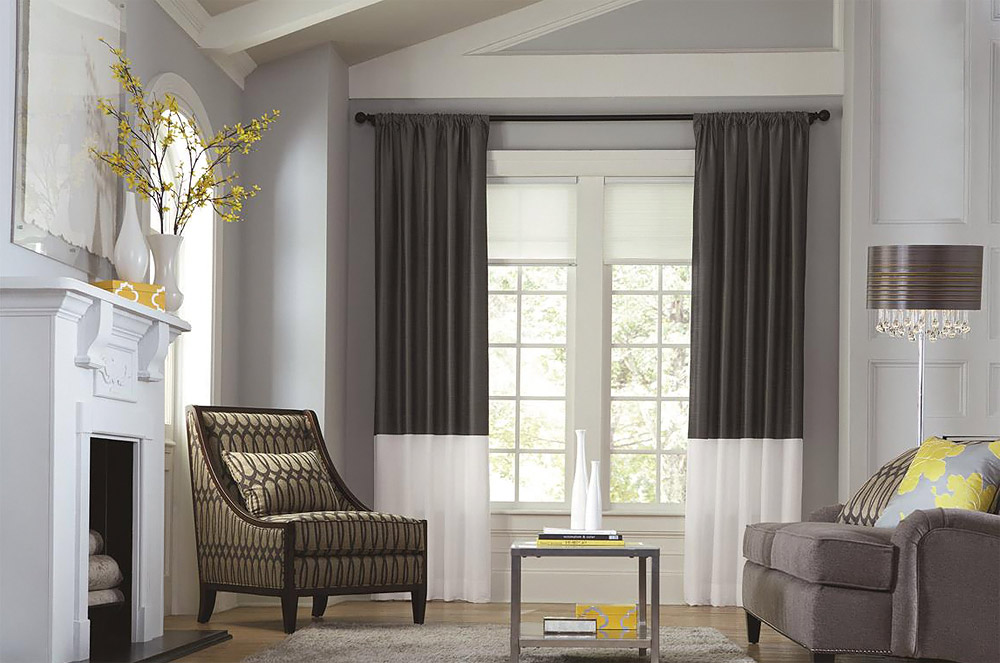 Серые шторы – роскошная элегантность