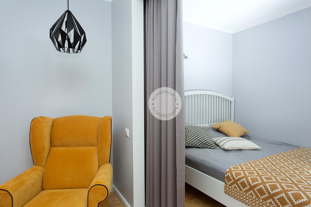 Квартира в стиле IKEA в Царицыно. Спальня. / 